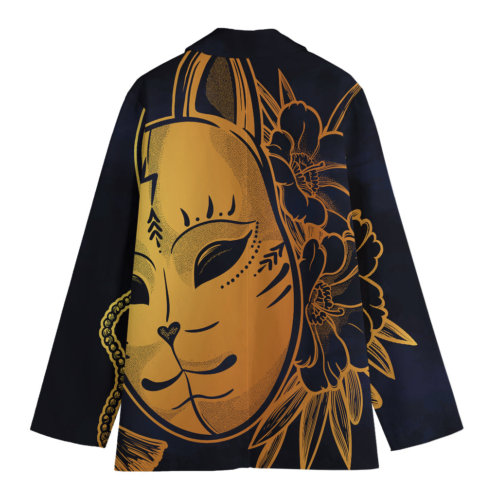 Japanese Fox Mask Print Women's Blazer