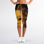 Japanese Fox Mask Print Women's Capri Leggings
