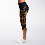Japanese Fox Mask Print Women's Capri Leggings