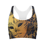 Japanese Fox Mask Print Women's Sports Bra