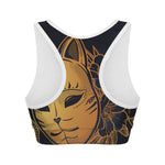 Japanese Fox Mask Print Women's Sports Bra