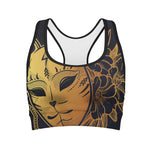 Japanese Fox Mask Print Women's Sports Bra