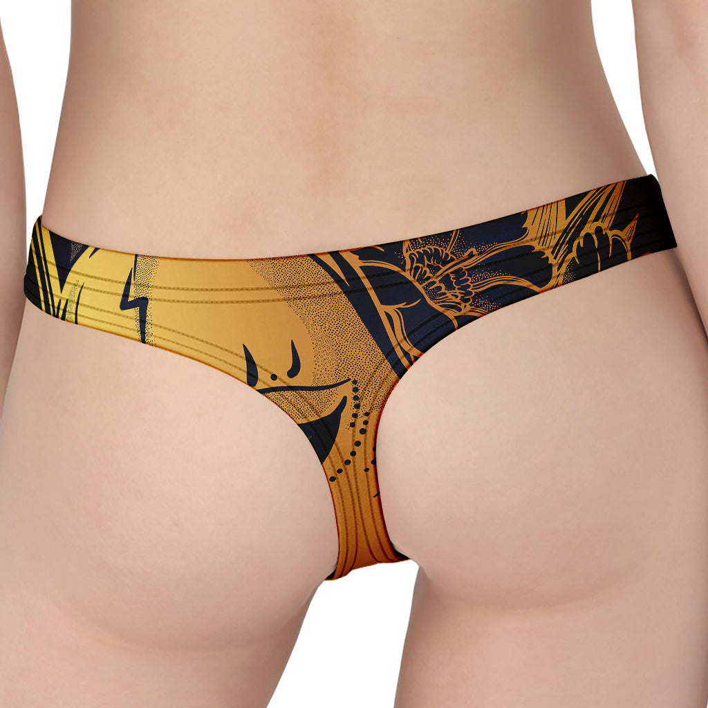 Japanese Fox Mask Print Women's Thong