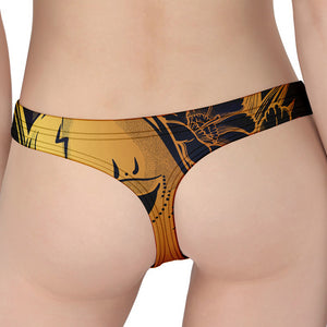 Japanese Fox Mask Print Women's Thong