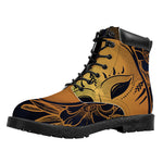 Japanese Fox Mask Print Work Boots
