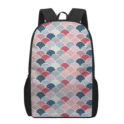 Japanese Geometric Pattern Print 17 Inch Backpack