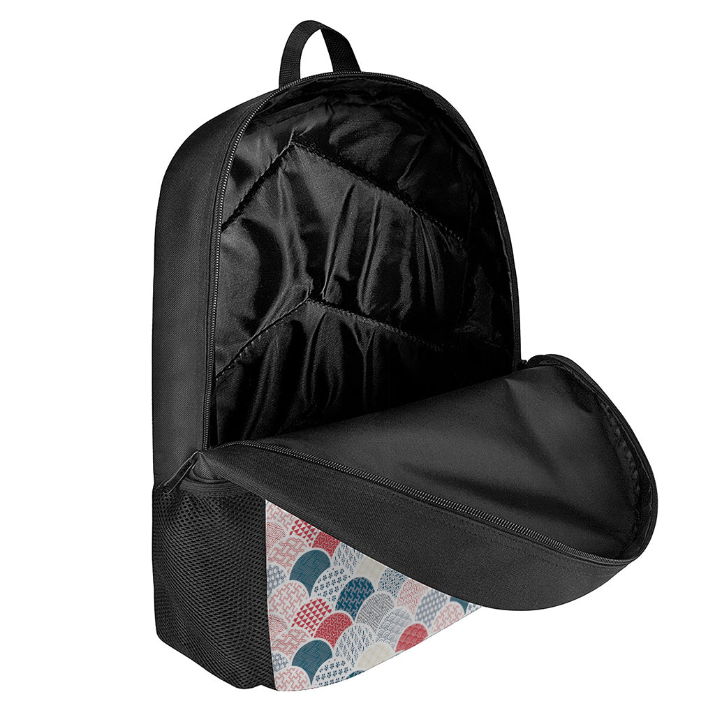 Japanese Geometric Pattern Print 17 Inch Backpack