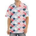 Japanese Geometric Pattern Print Aloha Shirt