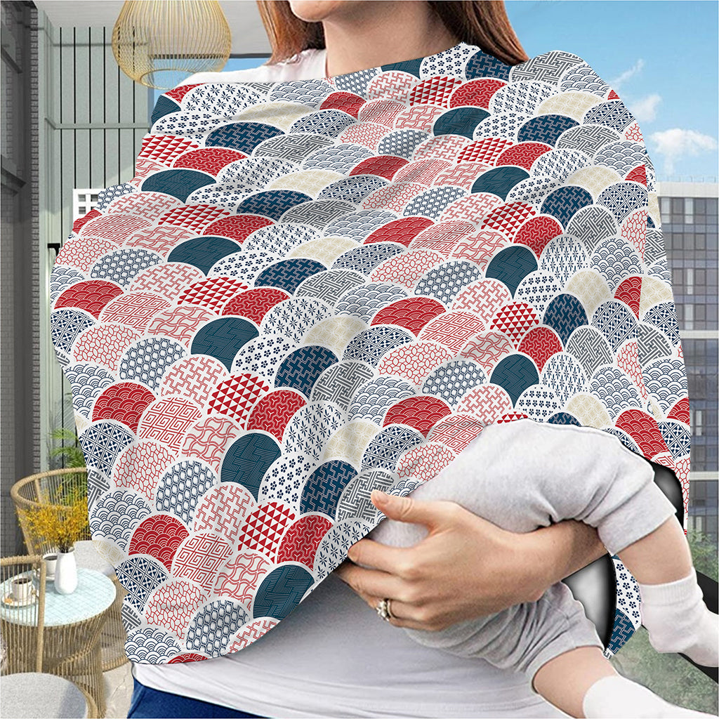 Japanese Geometric Pattern Print Baby Seat Cover