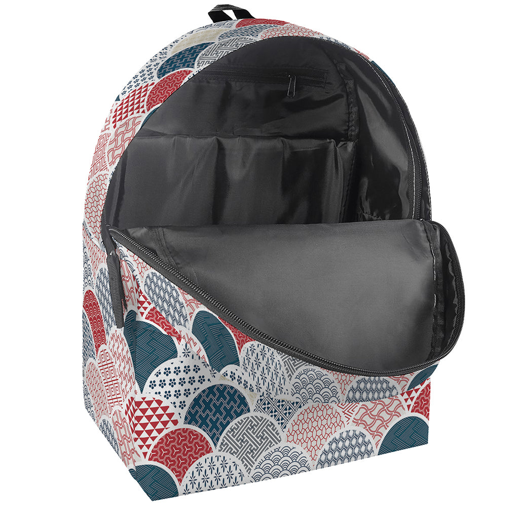 Japanese Geometric Pattern Print Backpack