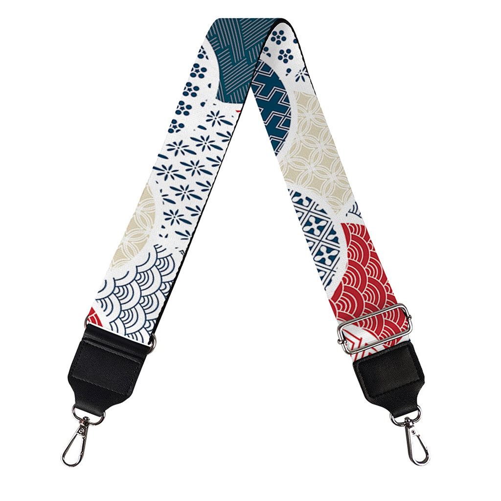 Japanese Geometric Pattern Print Bag Strap