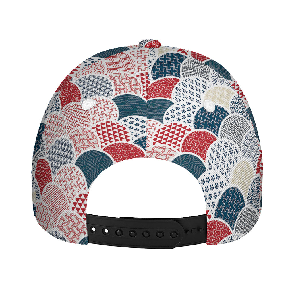 Japanese Geometric Pattern Print Baseball Cap