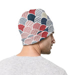 Japanese Geometric Pattern Print Beanie