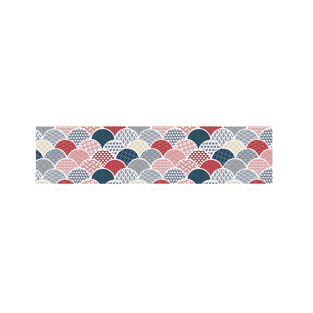 Japanese Geometric Pattern Print Bed Runner