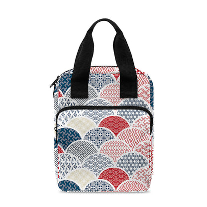 Japanese Geometric Pattern Print Bible Tote Bag