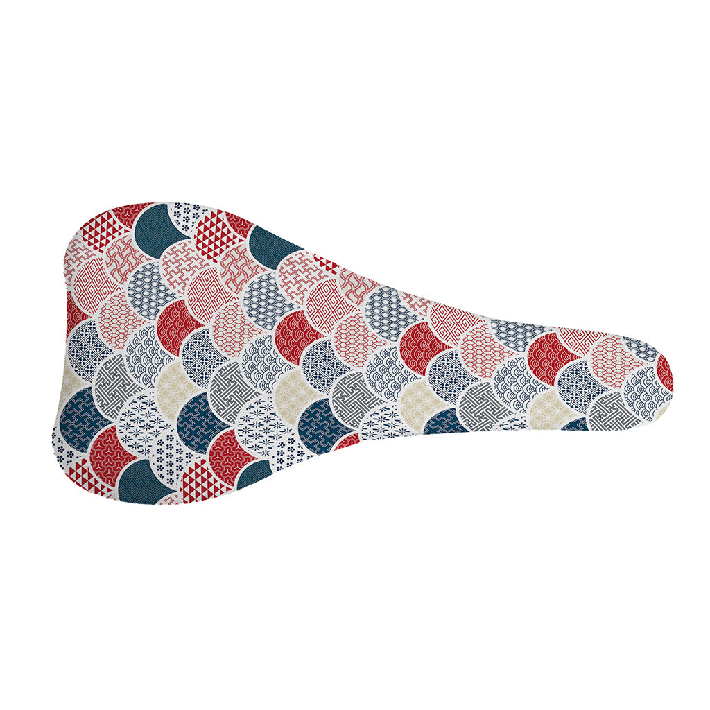 Japanese Geometric Pattern Print Bicycle Seat Cover
