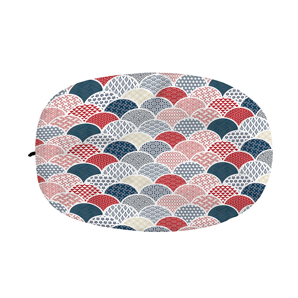 Japanese Geometric Pattern Print Car Side Mirror Covers
