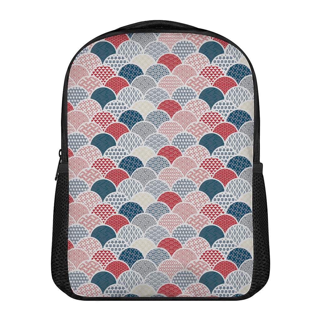 Japanese Geometric Pattern Print Casual Backpack
