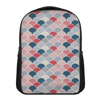 Japanese Geometric Pattern Print Casual Backpack