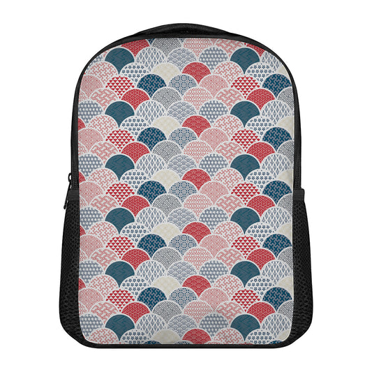 Japanese Geometric Pattern Print Casual Backpack