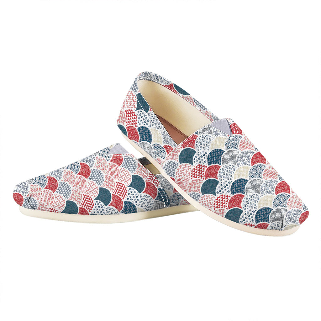 Japanese Geometric Pattern Print Casual Shoes