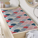 Japanese Geometric Pattern Print Changing Pad Cover