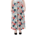 Japanese Geometric Pattern Print Chiffon Maxi Skirt