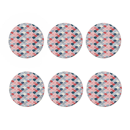 Japanese Geometric Pattern Print Coaster Set