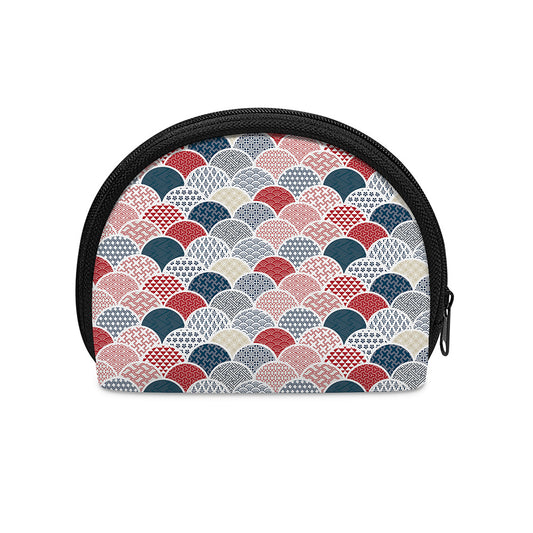 Japanese Geometric Pattern Print Coin Purse