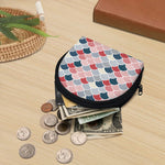 Japanese Geometric Pattern Print Coin Purse