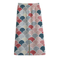 Japanese Geometric Pattern Print Cotton Front Slit Maxi Skirt