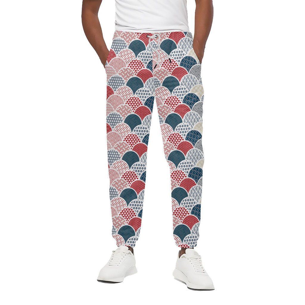 Japanese Geometric Pattern Print Cotton Pants