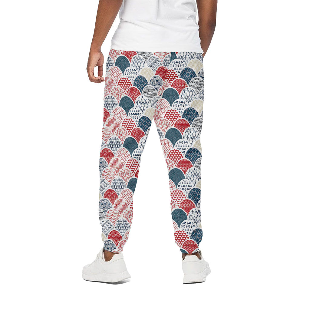 Japanese Geometric Pattern Print Cotton Pants