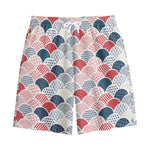 Japanese Geometric Pattern Print Cotton Shorts