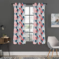 Japanese Geometric Pattern Print Grommet Curtain Panels