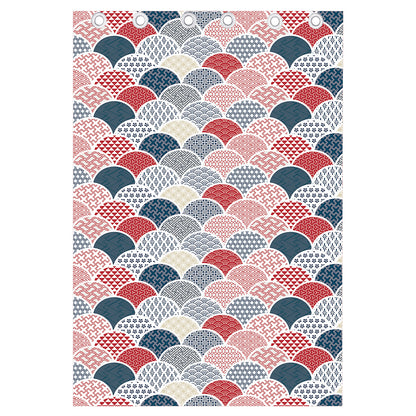 Japanese Geometric Pattern Print Curtain