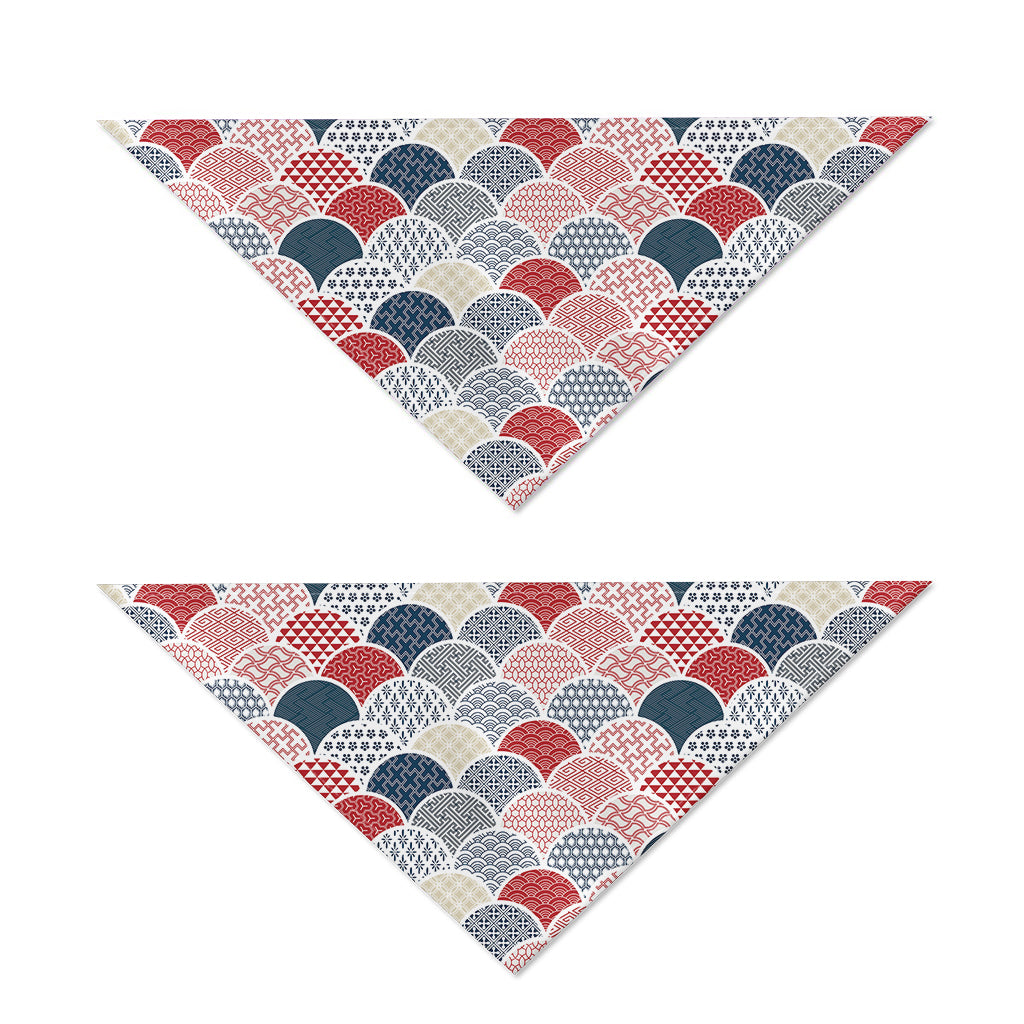 Japanese Geometric Pattern Print Dog Bandana