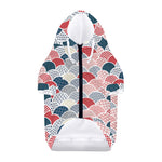 Japanese Geometric Pattern Print Dog Zip Up Hoodie