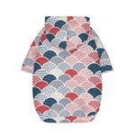 Japanese Geometric Pattern Print Dog Zip Up Hoodie