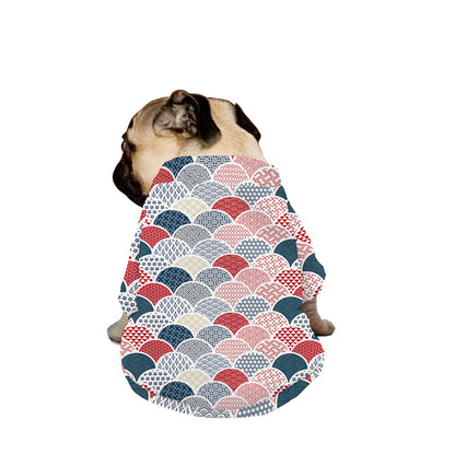 Japanese Geometric Pattern Print Dog Zip Up Jacket