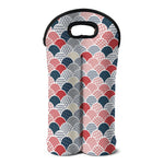 Japanese Geometric Pattern Print Double Neoprene Wine Tote