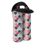 Japanese Geometric Pattern Print Double Neoprene Wine Tote