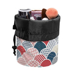 Japanese Geometric Pattern Print Drawstring Makeup Bag