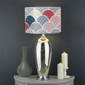 Japanese Geometric Pattern Print Drum Lamp Shade