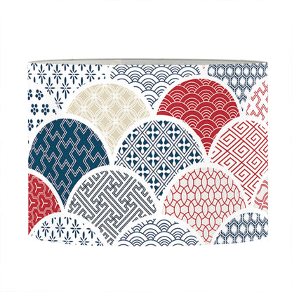 Japanese Geometric Pattern Print Drum Lamp Shade