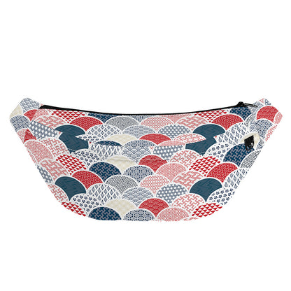 Japanese Geometric Pattern Print Fanny Pack