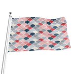 Japanese Geometric Pattern Print Flag