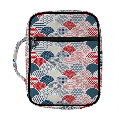 Japanese Geometric Pattern Print Front Pocket Bible Bag
