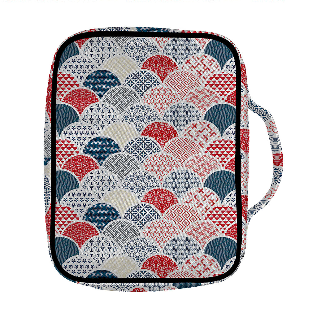 Japanese Geometric Pattern Print Front Pocket Bible Bag