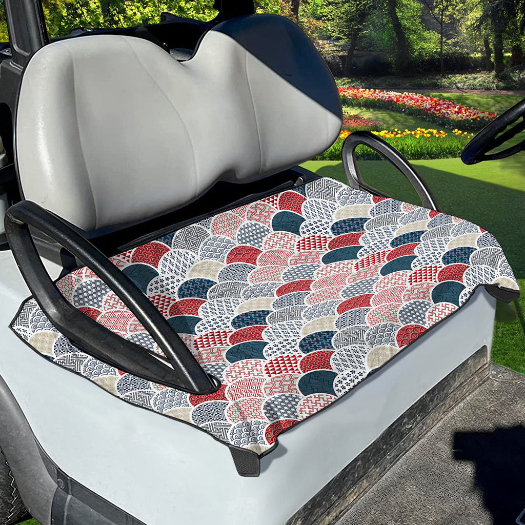 Japanese Geometric Pattern Print Golf Cart Seat Cover
